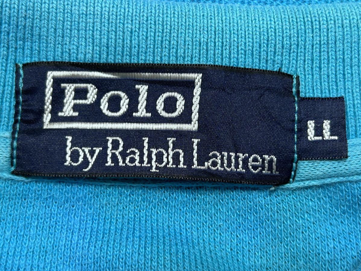 90s 大きいサイズ ポロ バイ ラルフローレン 鹿の子 ポロシャツ　　ワンポイント Polo by Ralph Lauren ナイガイ 90年代 ビンテージ 柳8033_画像3
