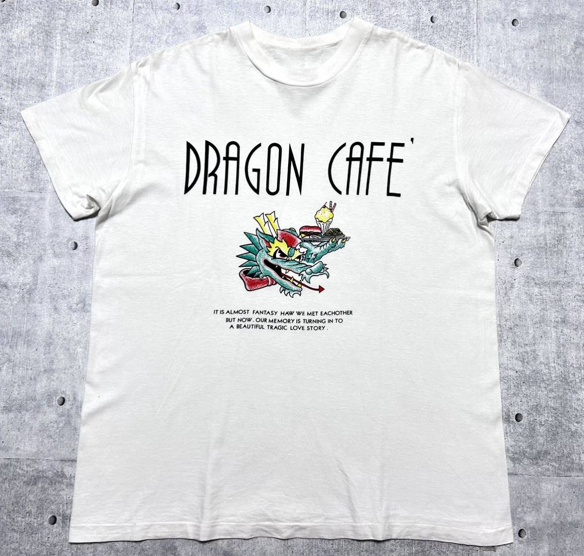 80s 当時物 美品 クリームソーダ ドラゴンカフェ 半袖 Tシャツ　　80s 90s オールド ヴィンテージ CREAM SODA DRAGON CAFE 柳8084