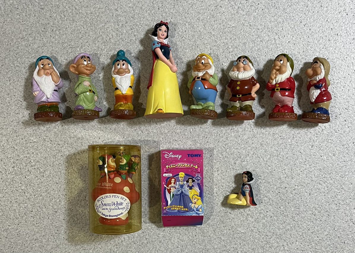 【人気No.1】 白雪姫　７人の小人　白雪姫と７人の小人　ディズニー　プリンセス　ソフビ　フィギュア　人形　ペンセット　ミニフィギュア 白雪姫