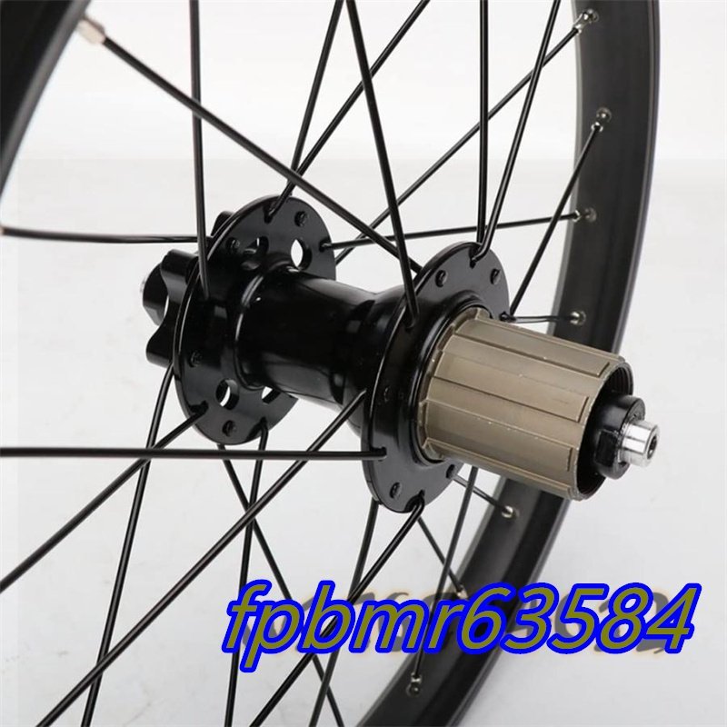 品質保証★ 305/16''折りたたみ自転車リムBMXホイールセット100/135mmクイックレリース ハブカセッ1360g 24Hディスクブレーキホイール_画像4