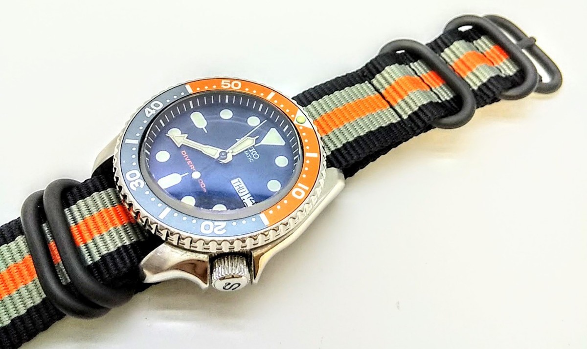 22mm серый orange NATO/ милитари ремешок 