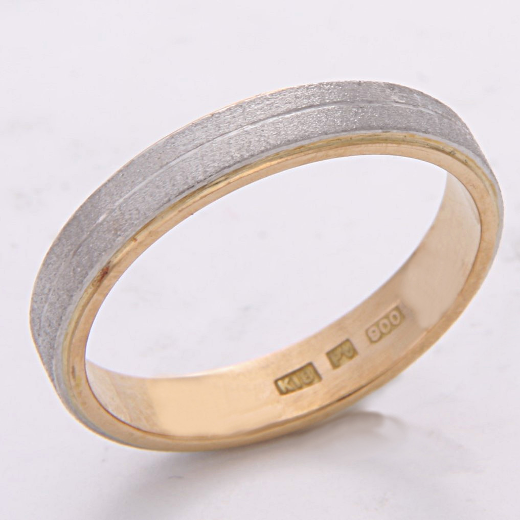 最も完璧な K18金イエローゴールド×Pt900プラチナコンビリング指輪13.5