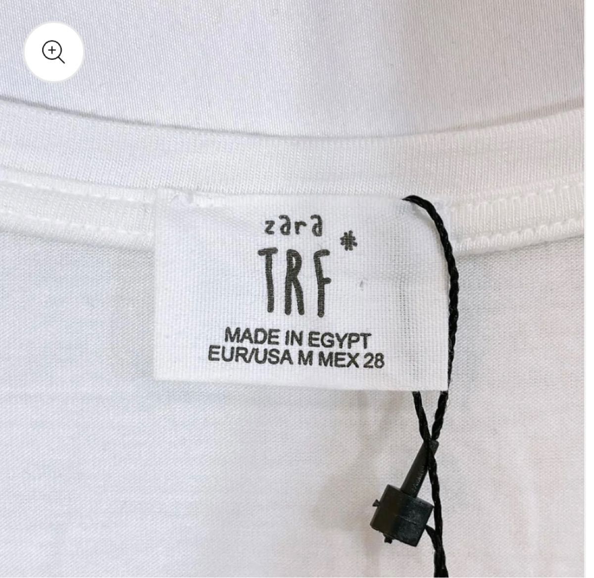 ZARATRF ザラ Tシャツ M ホワイト シンプル 半袖 無地 カジュアル お出かけ用 普段用 新古品 タグ付き レディース