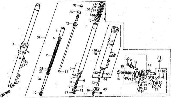 64チタン M8X50 アクスルクランプスタッドボルト 2本セット CB250N,CB400N,CB400F,CB750K,CB750F,CB1100R,CBX400F,CBX750,CBX1000,CBR400F_53番の部品です