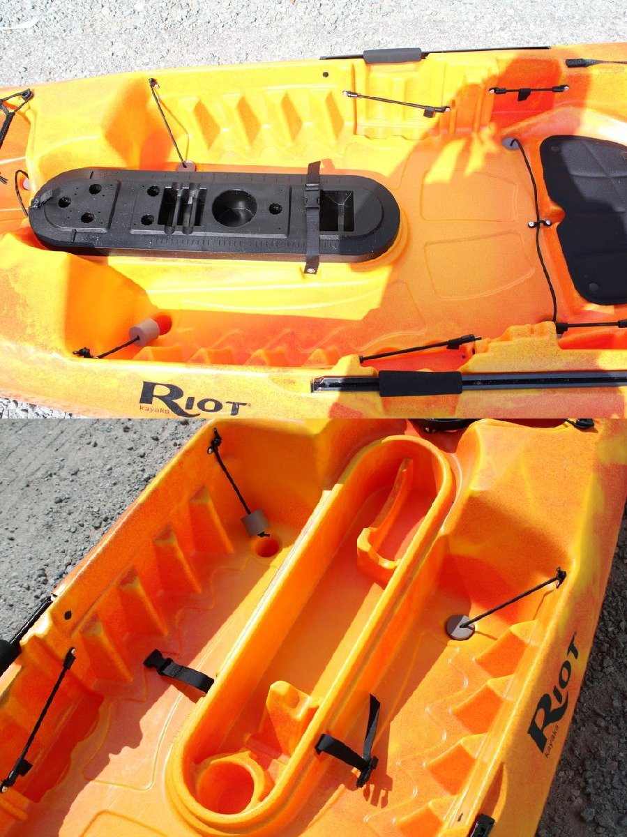 【当店直接引き取り限定】現状品 ライオット カヤックス エスケープ10 オレンジ Riot Kayaks モンベル montbell 川 釣り 42H22641_画像7