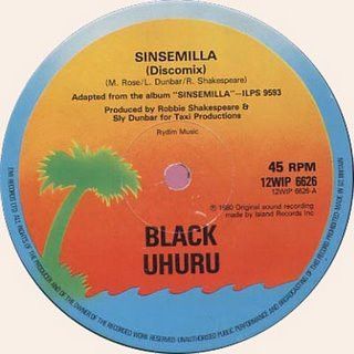 LP Black Uhuru Sinsemilla 12WIP6626 Island Records /00260_画像1