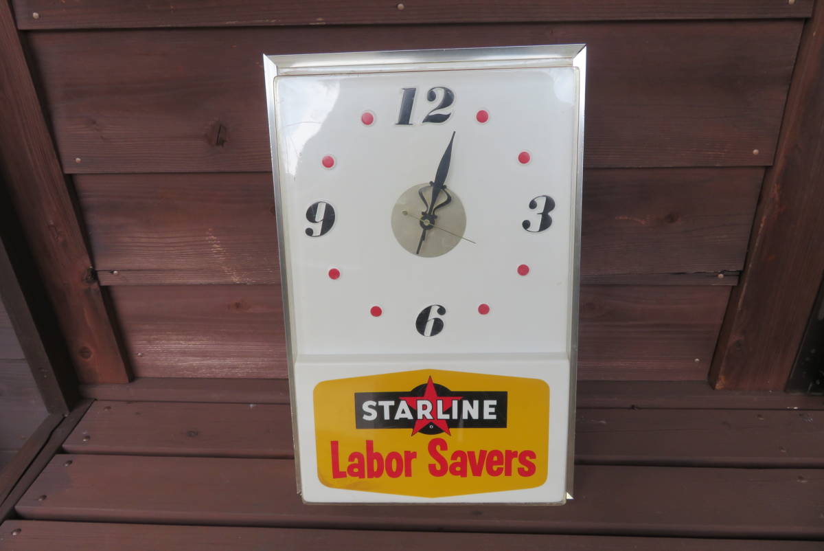 STARLINE clock 電飾看板 時計 電飾 ヴィンテージ アメリカ 店舗 インテリア 看板 ガレージ USA USED（A-348） _画像1