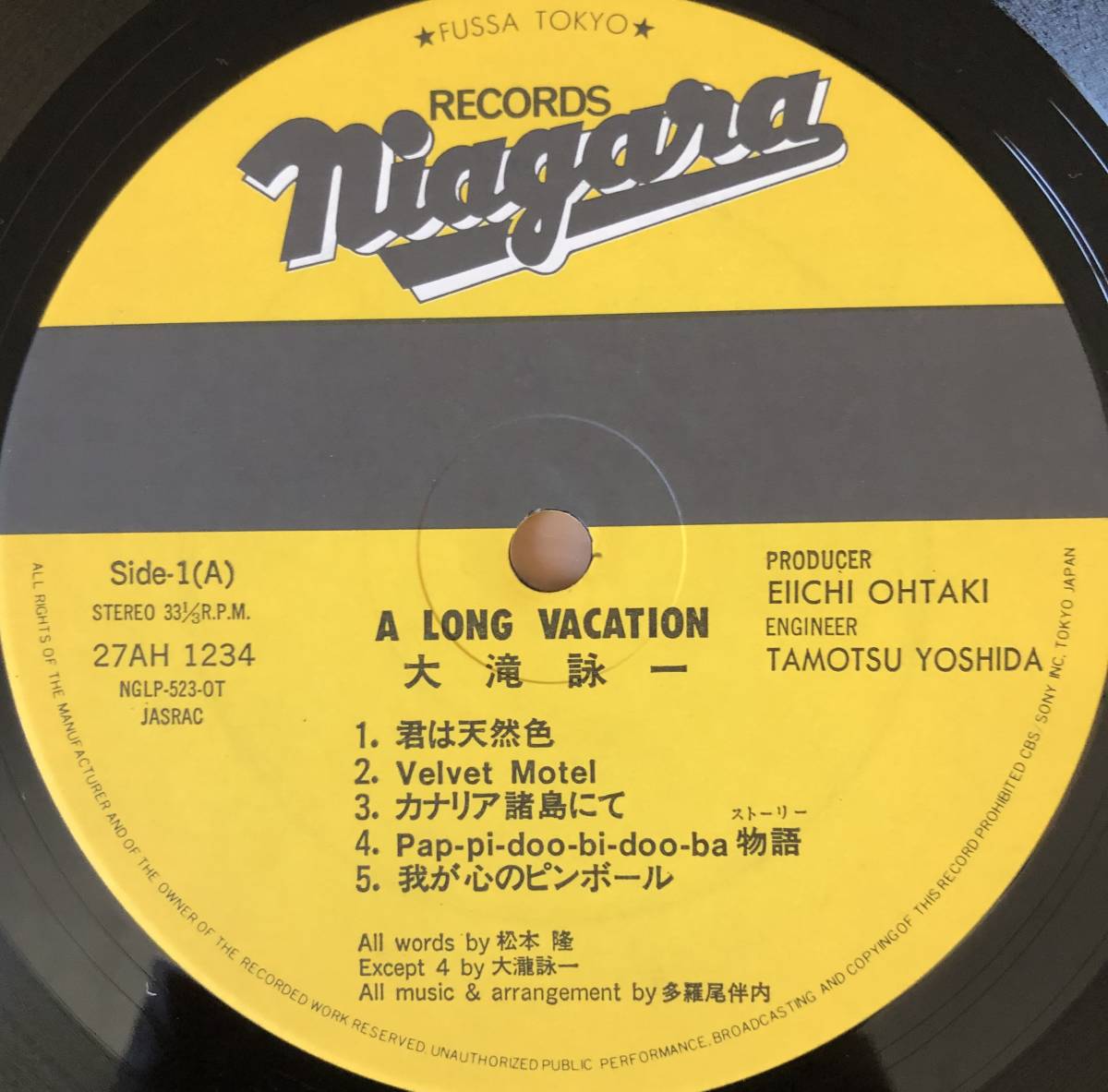 大滝詠一 EIICHI OHTAKI 「 A LONG VACATION 」 LPレコード 帯付き LP レコード NIAGARA 30AH1616_画像3