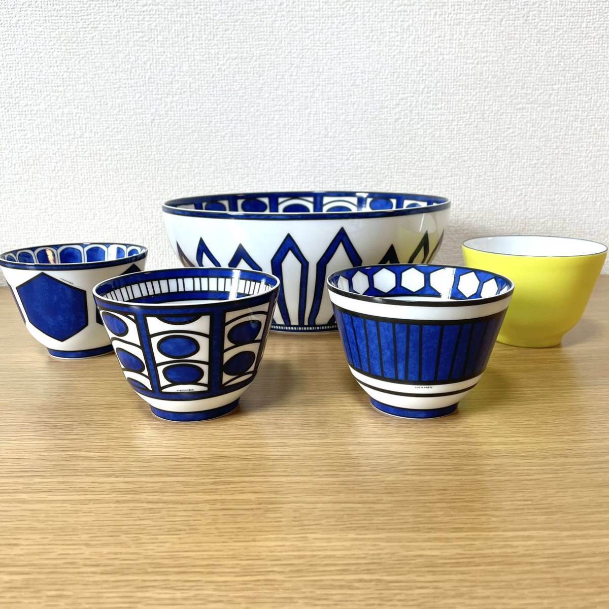 超美品】HERMES ブルーダイユール ラージボウル NO 3 お皿 Yahoo