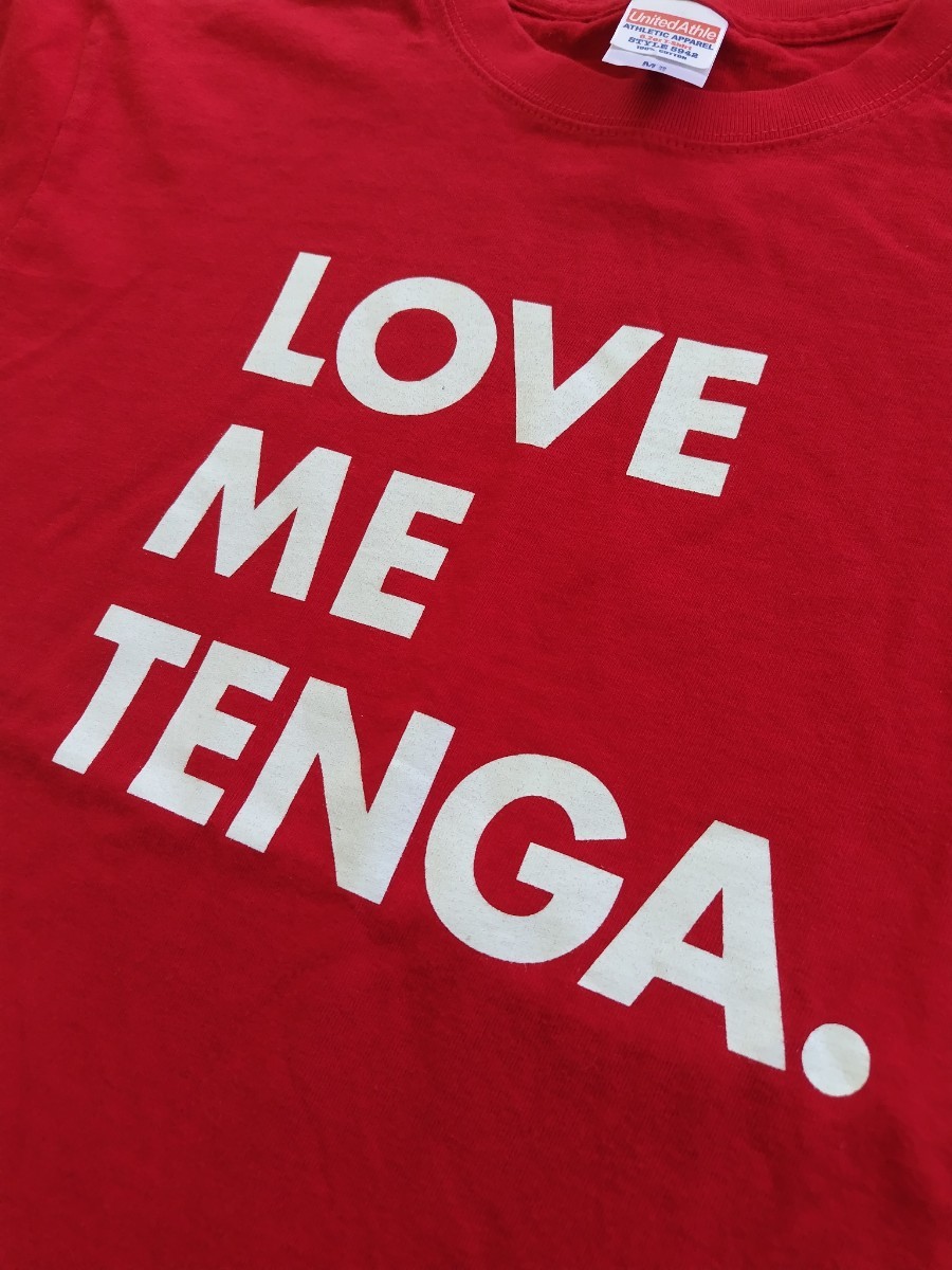 美品 TENGA テンガ 半袖Tシャツ Mサイズ レッド LOVE ME TENGA. ロゴプリント_画像5