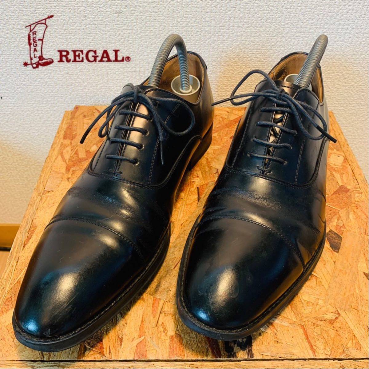 （340）REGAL リーガル 811R ストレートチップ 24.5cm 黒の画像1