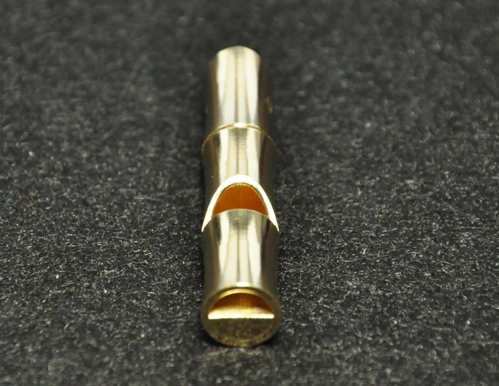 SOLID BRASS ソリッド ブラス 真鍮 無垢 生地 WHISTLE ホイッスル 笛 キーホルダー レザークラフト ペンダントトップ パーツ ゴールド 2