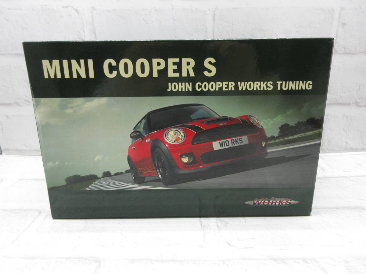 ミニカー　1/18　MINI　ミニクーパーS　ジョンクーパーワークスチューニング　レッド×ブラック　ディーラー正規品　モデルカー_画像1