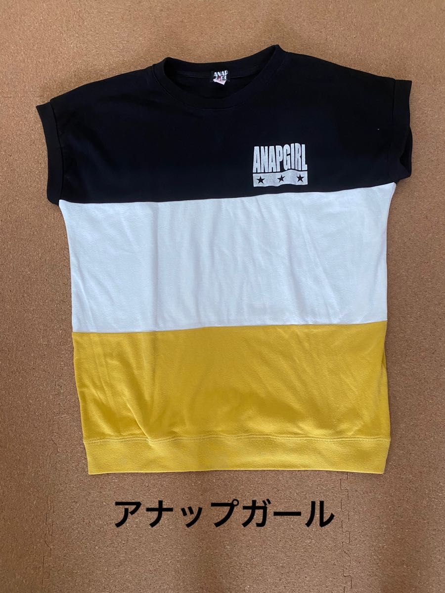 アナップガール　3カラーTシャツ　S 140 半袖Tシャツ