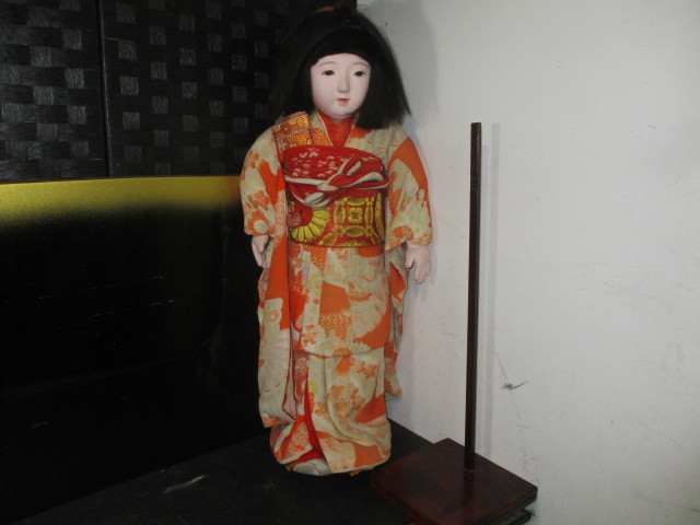 春のコレクション 古い大きな 市松人形 女の子身長 約73㎝ 市松人形