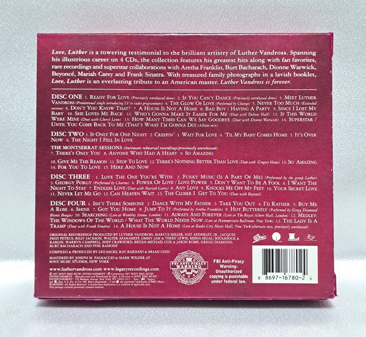 【輸入盤/BOX/4枚組】ルーサー・ヴァンドロス/ラヴ・ルーサー  Luther Vandross/Love, Luther ボックスの画像2