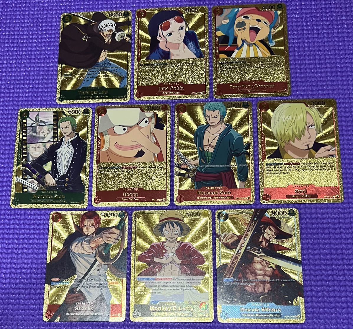ONE PIECE 英語 海外 O 金色 金箔 55枚セット ワンピース カード ONE PIECE 英語 海外 O 金色 金箔 55枚セット ワンピース カード