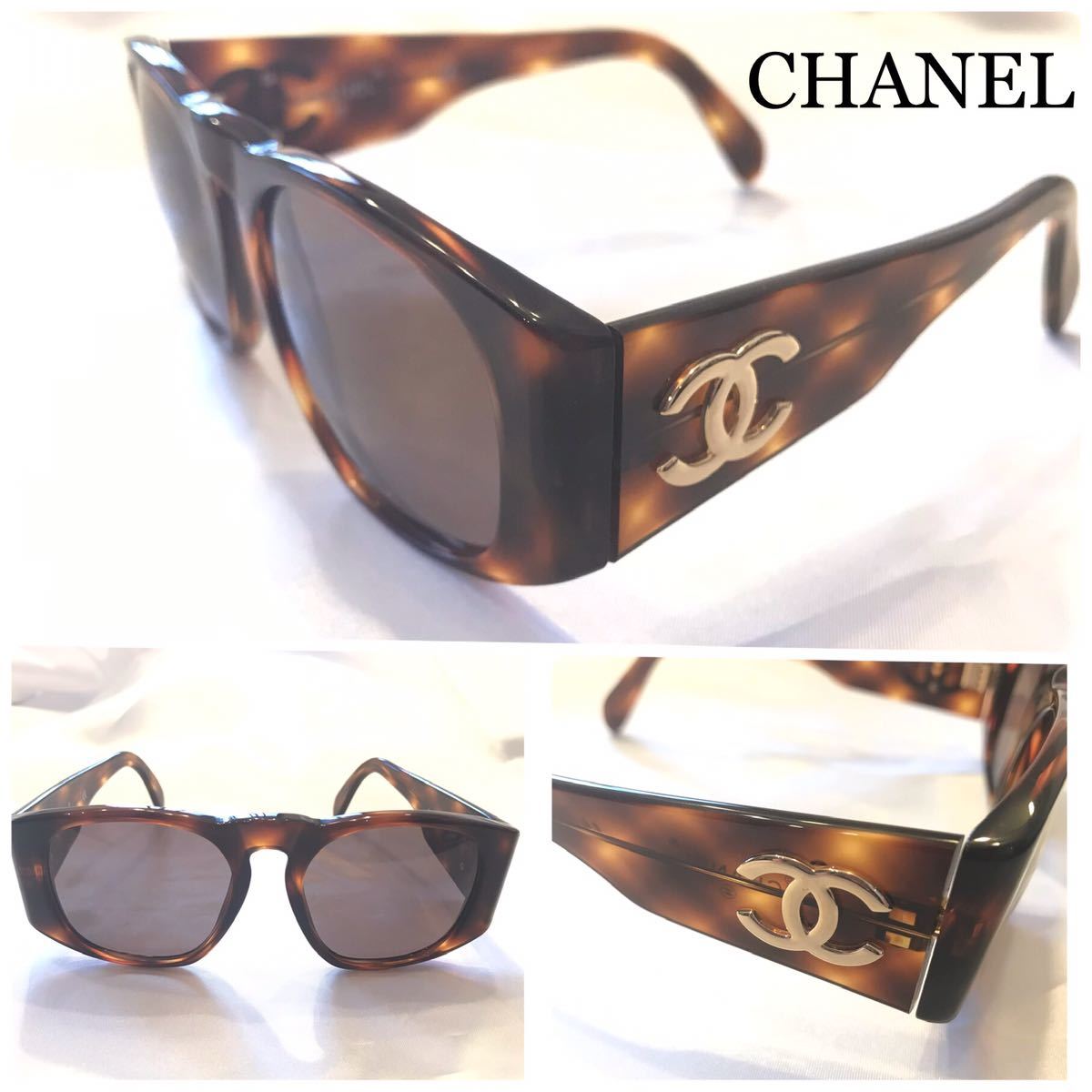 美品シャネル サングラス べっ甲柄 01451 POLARIZED ココマーク CHANEL