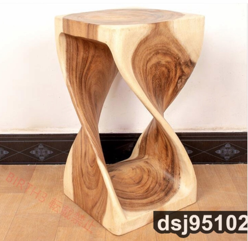 アンティーク調 レトロ チーク 花台 置物 家庭 木製 椅子_画像1