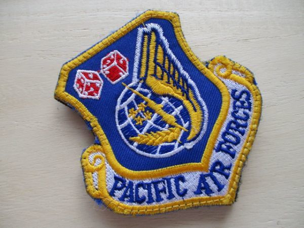 【送料無料】アメリカ空軍PACIFIC AIR FORCESパッチ刺繍ワッペン/90th FIGHTER SQ太平洋空軍patch米空軍USAF米軍Pair-O-Diceミリタリー M25_画像2