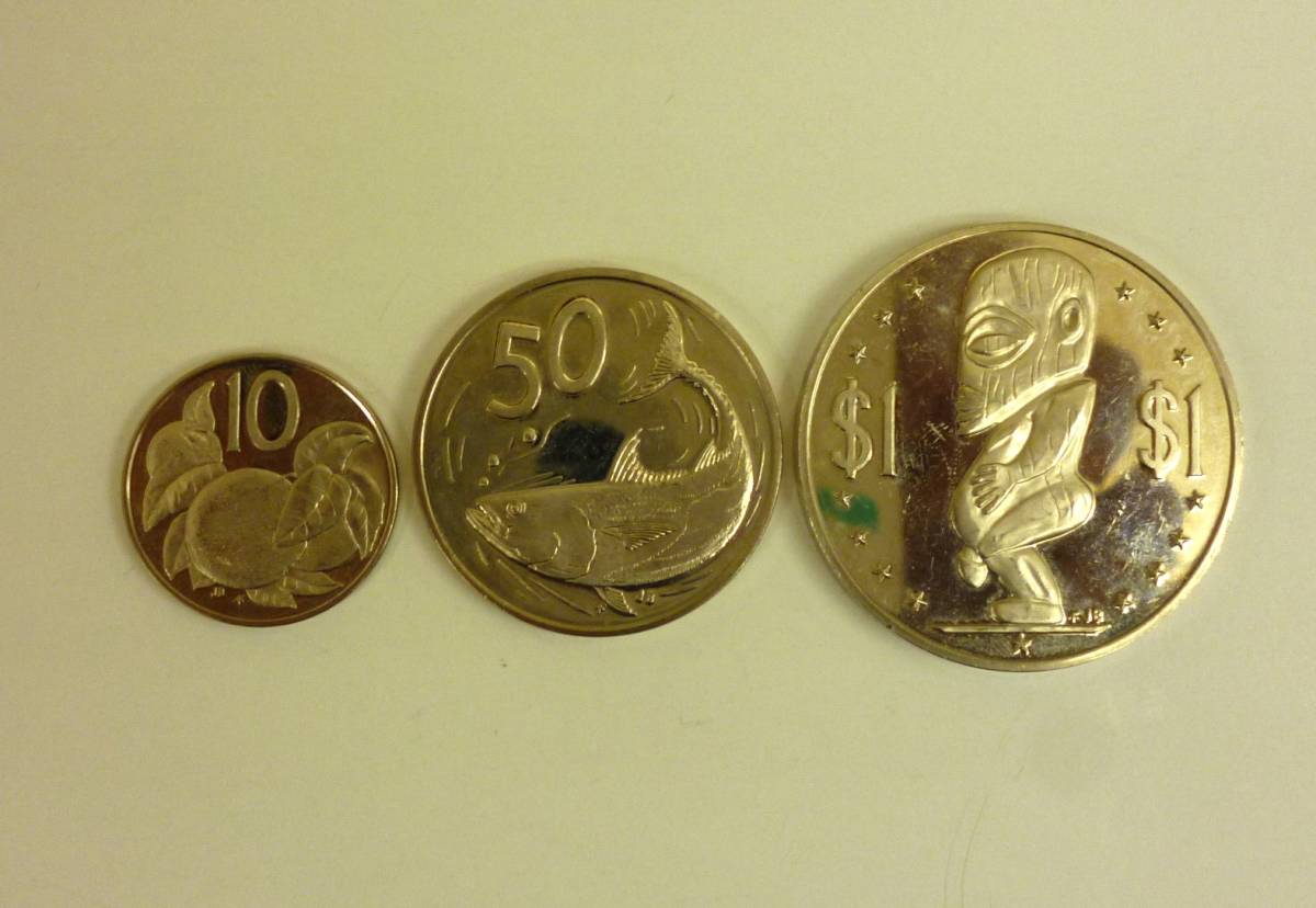 クック諸島 エリザベス2世 タンガロア 1ドル銀貨 1972年 他3枚セット