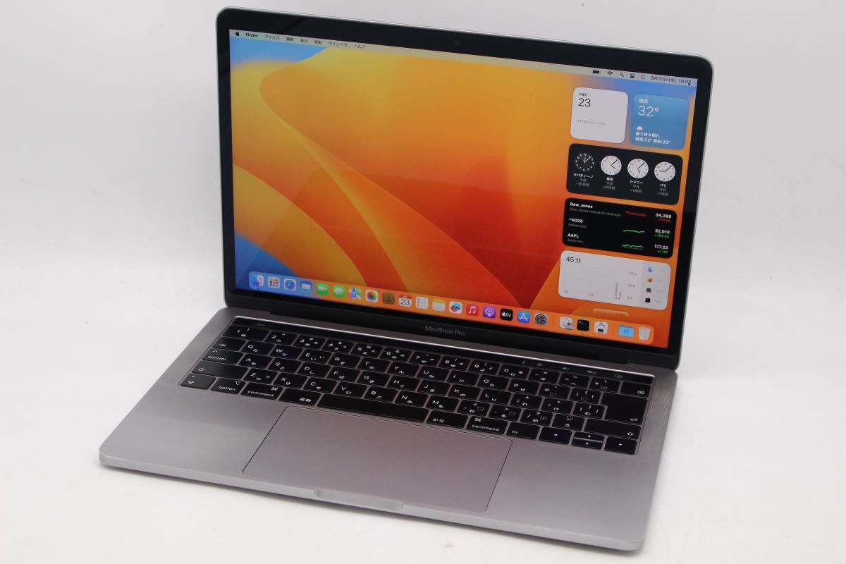 中古2K対応13.3型Apple MacBook Pro 2019 A1989 (TouchBar) グレー
