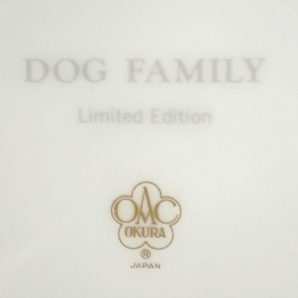 ★未使用 大倉陶園 1989年 イヤープレート DOG FAMILY Limited Edition/ホワイト×ブルー系/金彩/犬/陶磁器/クリスマス/飾り皿&1907600042_画像4