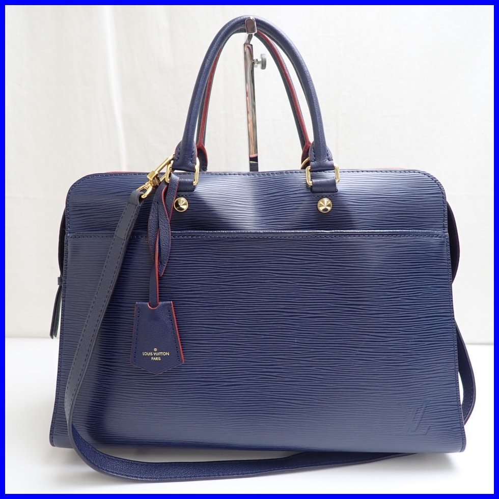 ★LOUIS VUITTON/ルイヴィトン エピ ヴァノーGM 2wayハンドバッグ M54150/ダークネイビー/レザー/付属品あり/フランス製&1909000015_画像1