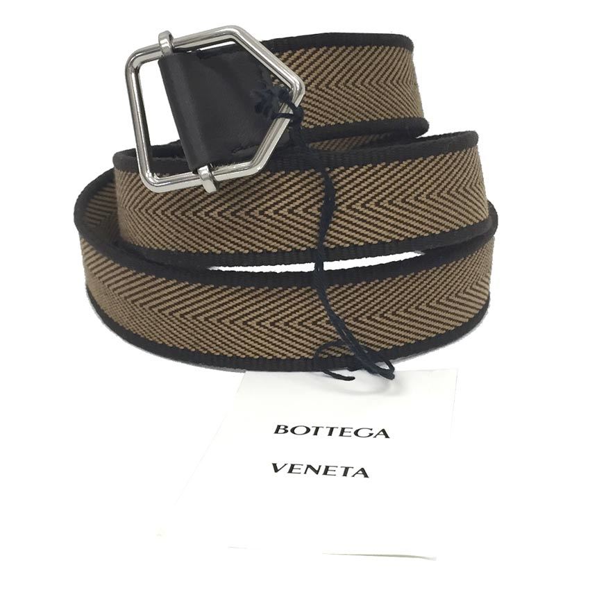 BOTTEGA VENETA ボッテガヴェネタ ベルト 649615 メンズ キャンバス×レザー 未使用 新古品 中古 aq8061_画像1