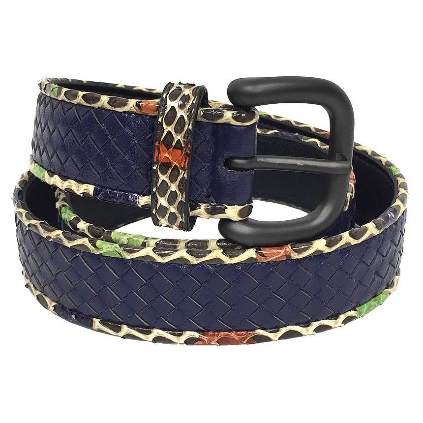 Bottega veneta bottega veneta python кожа Intrecciato Belt Men's Итальянский красивый продукт AQ8402