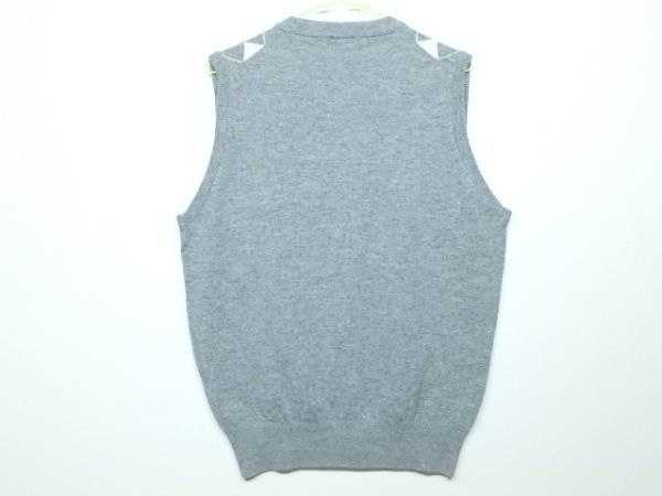 ブラック＆ホワイト BLACK&WHITE SPORTWEAR 上質！ アーガイル ボタン ニットベスト L_画像2