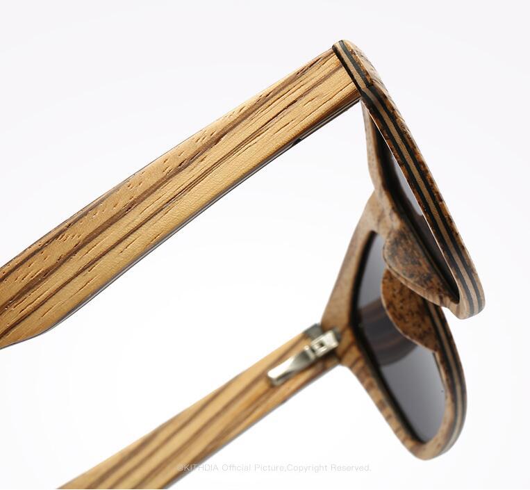 サングラス ファションアクセサリー ゼブラウッド 偏光手作り竹 メンズ サングラス 自然素材 フレーム 木製 バンブー_画像9