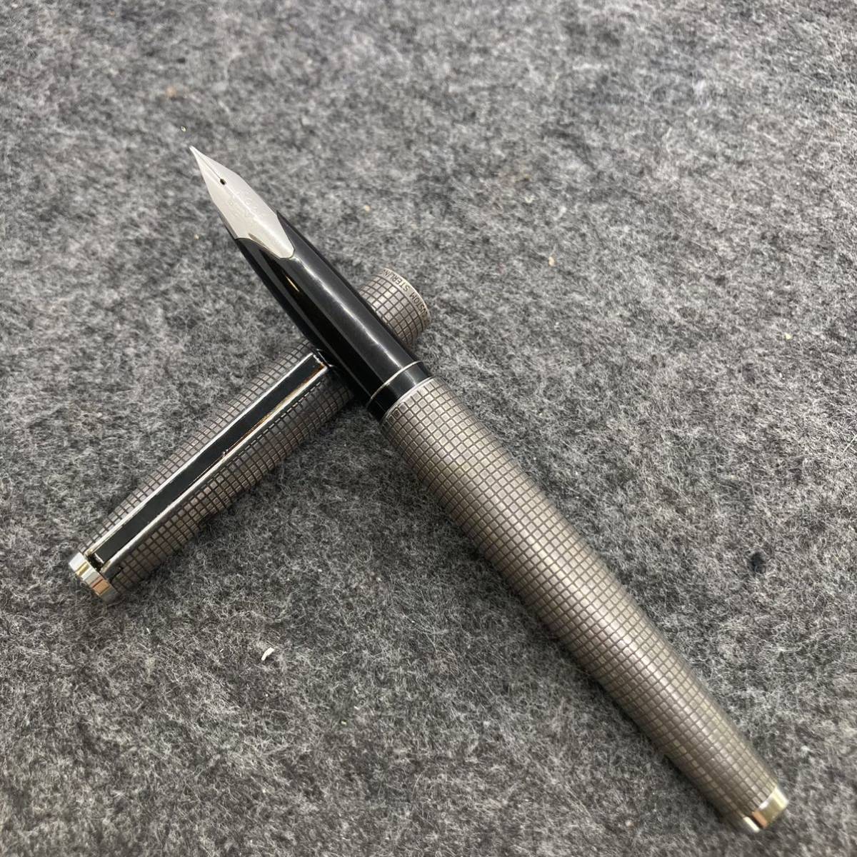 PE173□PILOT CUSTOM パイロット カスタム 万年筆 ペン先 K18 WG M スターリングシルバー STERLING SILVER 筆記未確認 ★ネーム入り_画像1