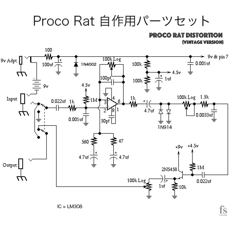 Proco RAT ヴィンテージタイプ 自作用パーツセット_画像1