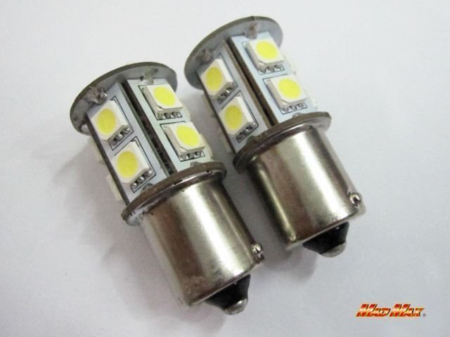 MADMAX トラック用品 LED S25(BA15S) シングル球 3chip SMD 13連 ホワイト2個SET 24V/ウインカー フォグランプ【メール便送料200円】_画像2