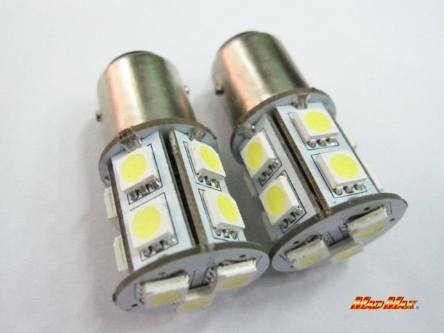 MADMAX トラック用品 LED S25(BA15S) シングル球 3chip SMD 13連 ホワイト2個SET 24V/ウインカー フォグランプ【メール便送料200円】_画像3