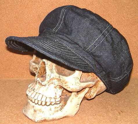 新品 CUSHMAN クッシュマン 1950's ビンテージ インディゴ デニム生地 キャスケット ワークキャップ (Mサイズ/約58cm) ハンチング 帽子 青