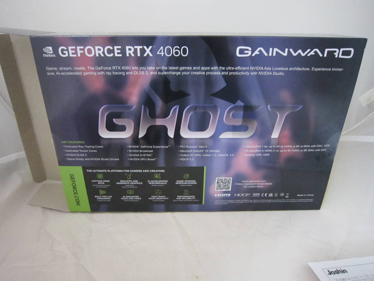 値下げ】 中古 未使用品 GAINWARD GeForce RTX 4060 GHOST 8G GDDR6