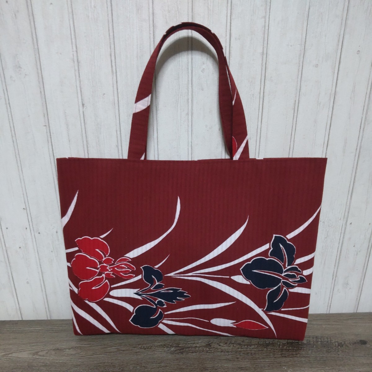  tote bag *A4 width [.*heart] obi remake hand made sub bag .. old bag Japanese style peace pattern kimono summer obi ..