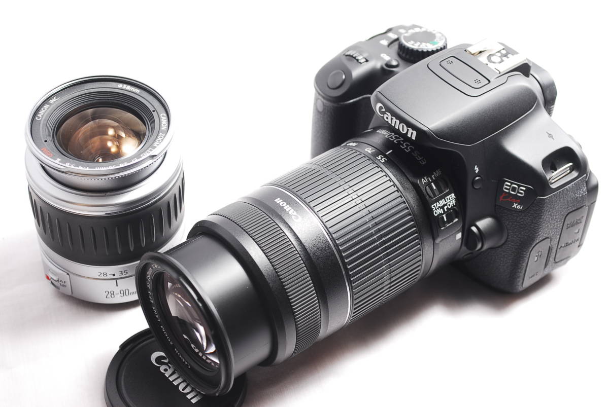 極美品★CANON キャノン EOS kiss X6i ダブルズームレンズセット SDカード&付属品一式付き★おまけ+安心保証♪