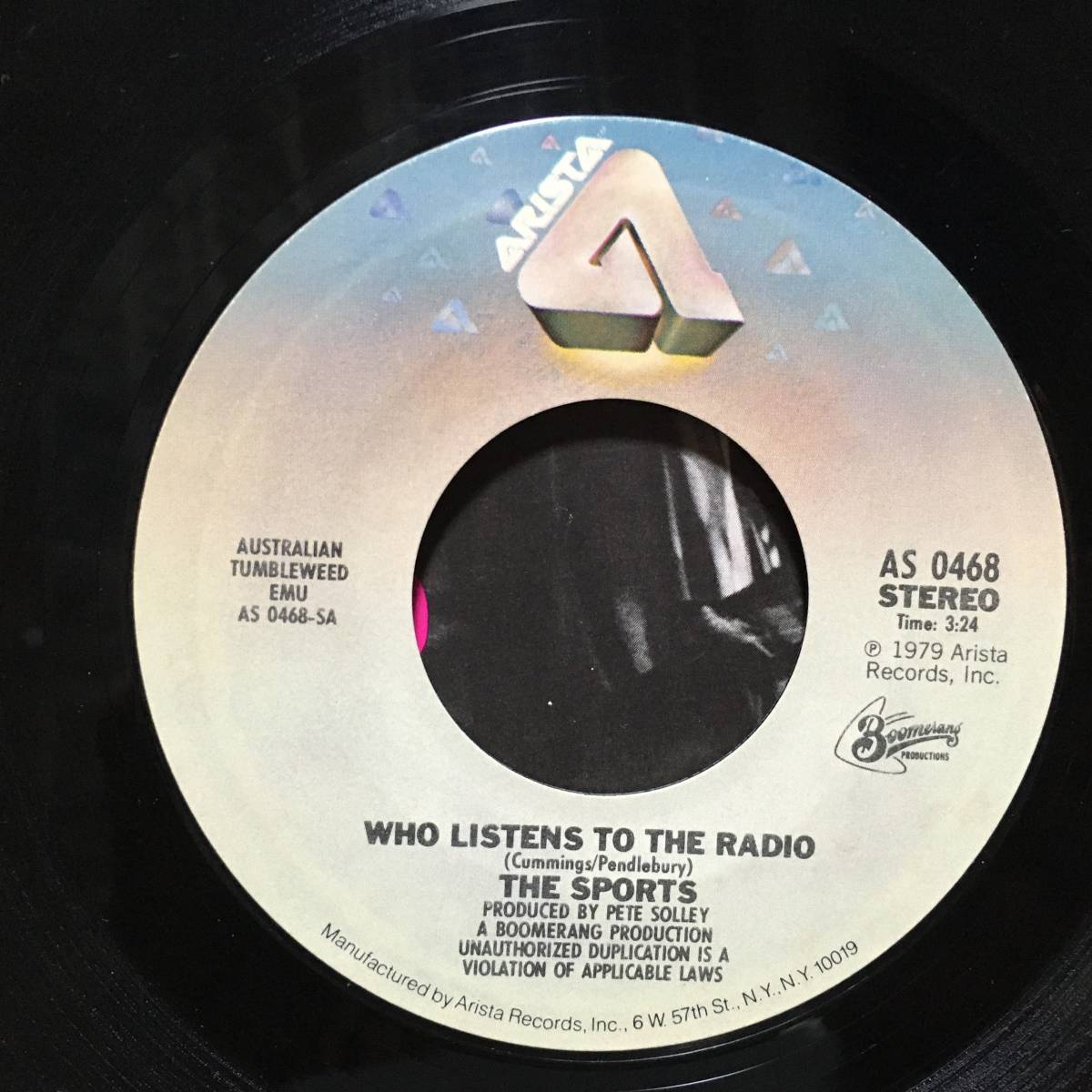 The SPORTS / Who Listens To The Radio US盤 1979 Arista AS 0468 パンク天国 パブロック powerpop ジャケ・盤質ともに難あり_画像3