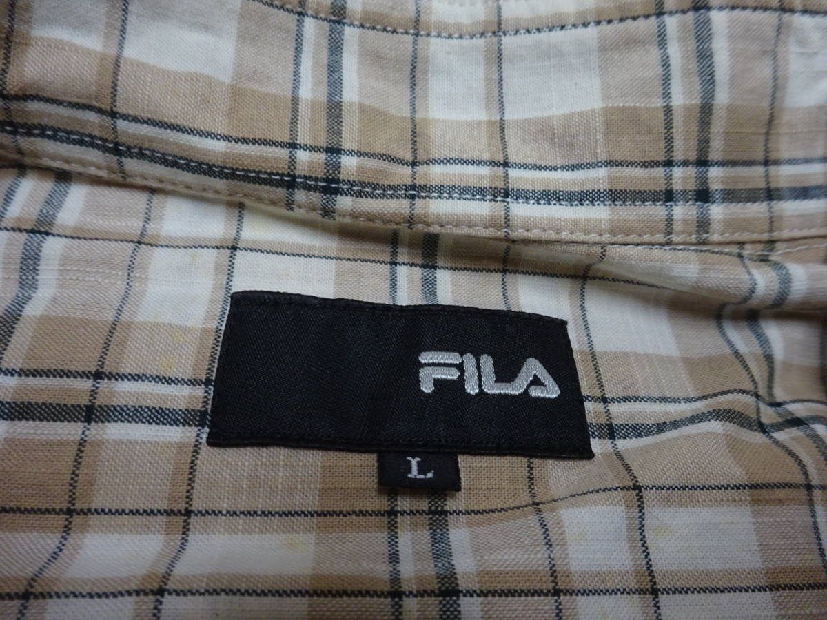 ■Ｈ-76 ■FILA 長袖チェックシャツ サイズＬ_画像2