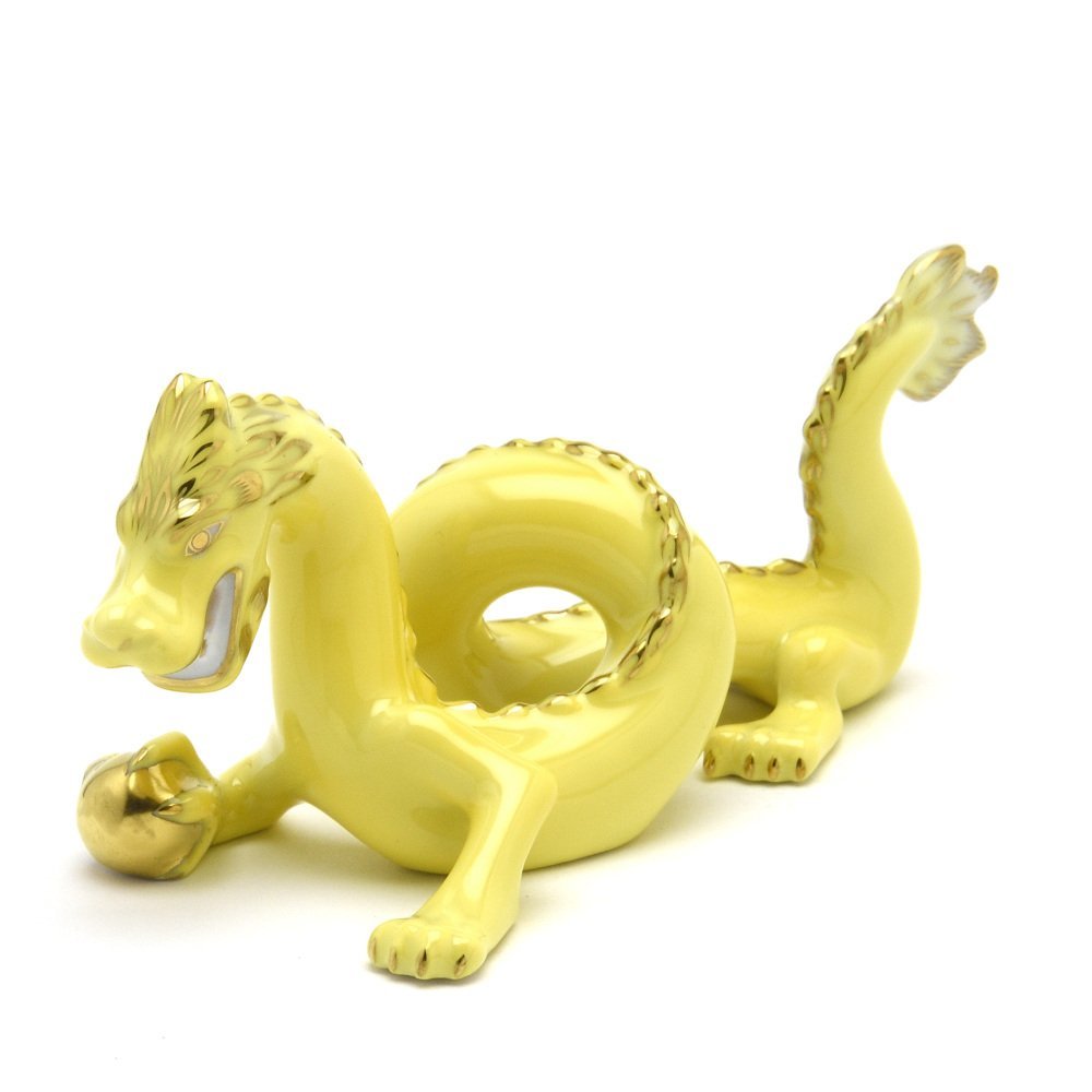 正規品販売! ヘレンド(Herend) ドラゴン 新品 ハンガリー製 飾り物 置物 龍 手描き 磁器製 イエロー(金彩仕上げ) フィギュリン その他 正規品販売! ヘレンド(Herend) ドラゴン 新品 ハンガリー製 飾り物 置物 龍 手描き 磁器製 イエロー(金彩仕上げ) フィギュリン その他