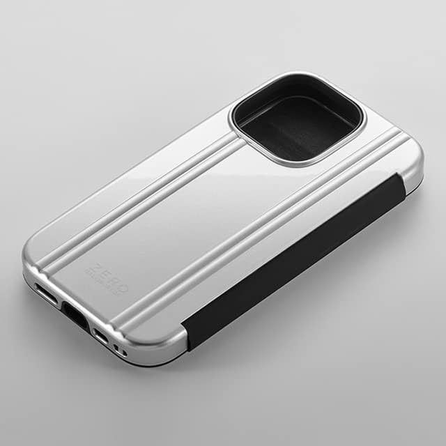 在庫残り少★Hybrid Shockproof Flip Case for iPhone14 Pro ケース★ZERO HALLIBURTON シルバー