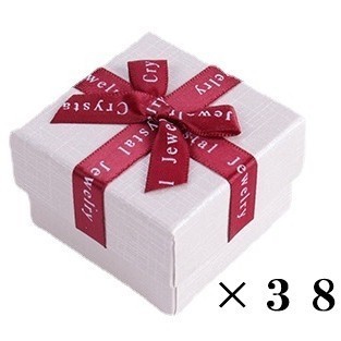  prompt decision new goods ribbon attaching gift box 38 piece set ring necklace pendant present white red box summarize large amount wrapping vanity case square 