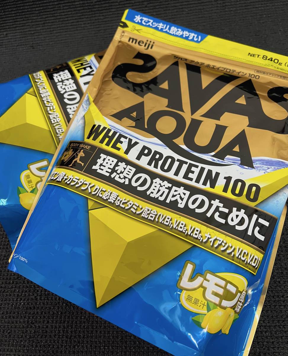 ザバス【SAVAS】アクア ホエイプロテイン100【レモン風味】800g ２袋