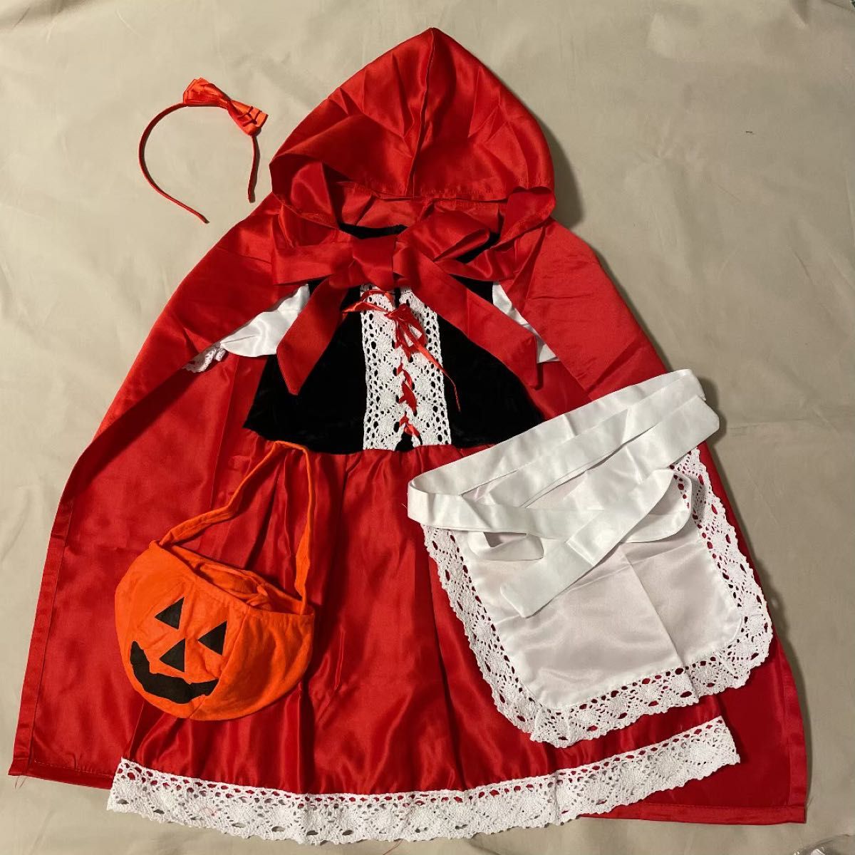 ハロウィン 赤ずきん 5点セット 110 コスプレ コスチューム 仮装 赤ずきんちゃん コスチューム 女の子 ハロウィン子供衣装