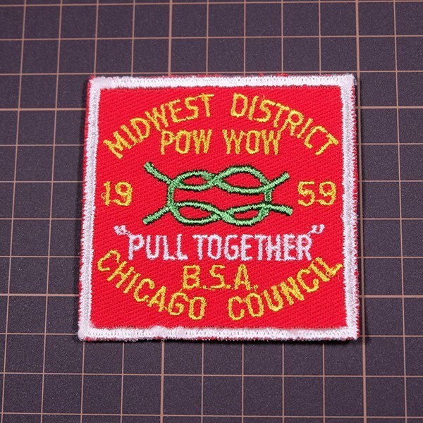 ZG25 50s MIDWEST DISTRICT POW WOW CHICAGO COUNCIL 1959 ボーイスカウト ビンテージ ワッペン パッチ アメリカ 米国 USA 輸入雑貨_画像3