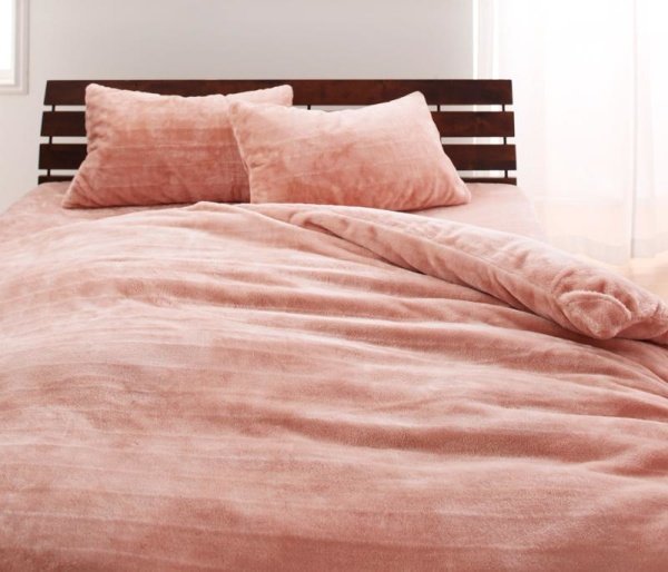 上質マイクロファイバー 掛け布団カバー 単品 クイーンサイズ 色-ローズピンク /寝具 かけ ふとんかばー 掛カバー フトンカバー 洗濯可