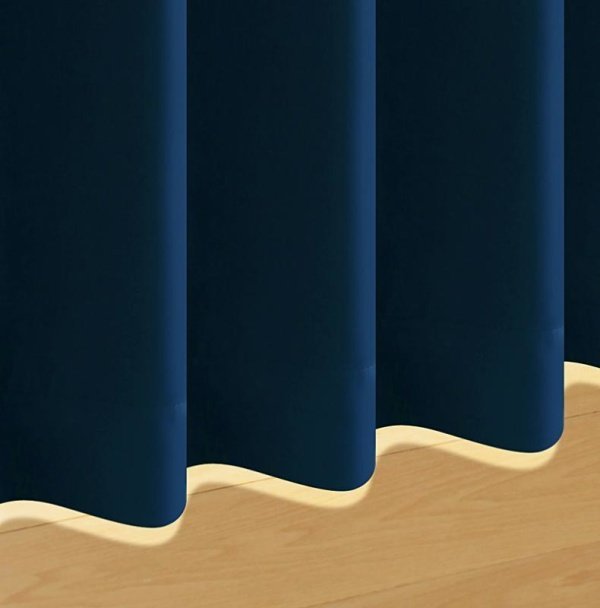 ドレープカーテン (幅200cm×高さ90cm)の1枚単品 色-ミッドナイトブルー /無地 シンプル 国産 日本製 1級遮光 防炎 遮熱 洗濯機で洗える_画像2